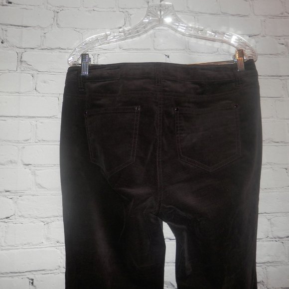 Worth Pants Small Brown Velour Straight Stretch - Picture 4 of 5